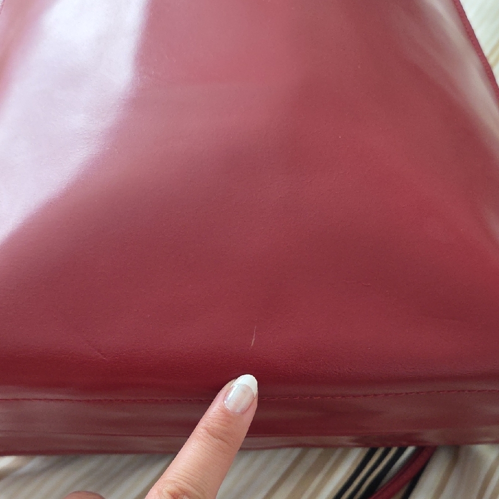 Tiffany &  Fred Paris Chic Red Leather Backpack - Picture 10 of 15